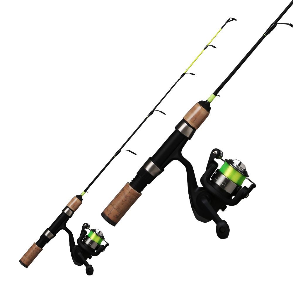 70cm pro fiber glass ultra light Ice fishing rod reel combo with cork  handle and aluminum spool fishing reel - Paladin fishing